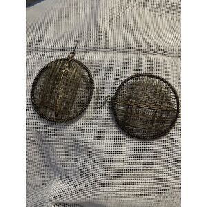 Bronze colored metal wrapped wire earrings